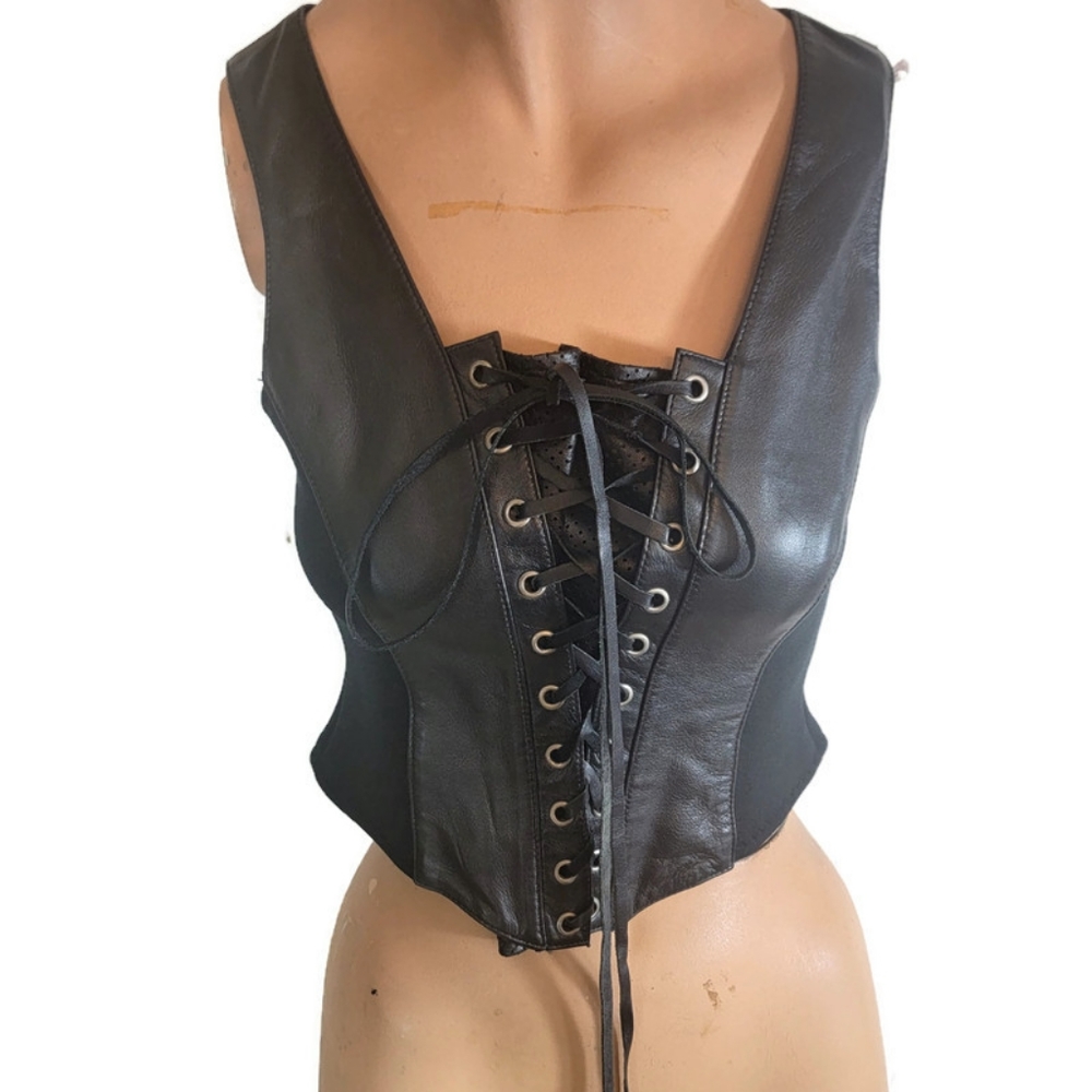 First Genuine Leather Lave Up Corset Size Small
